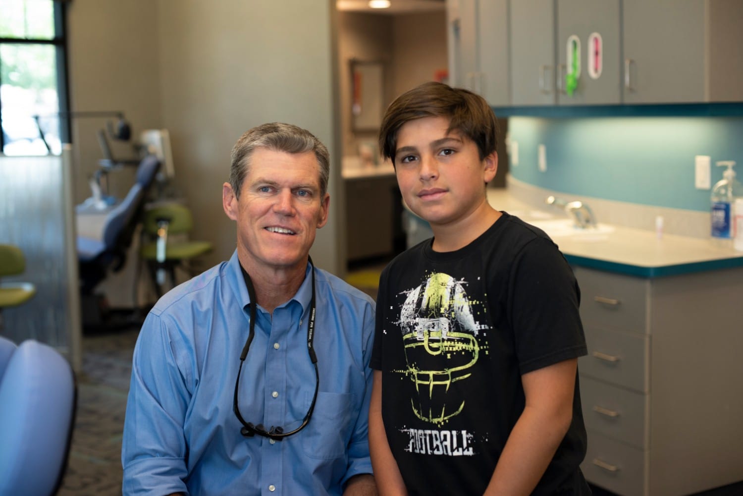 Dr. Buttram with a patient
